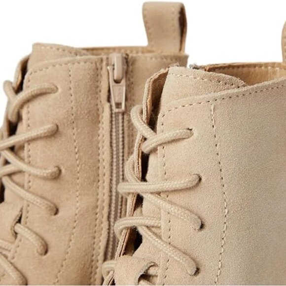 Steve Madden Jamisyn Sand Suede Fashion Lace Up Ankle Chunky Combat Boots 8 NWOB - Picture 6 of 6